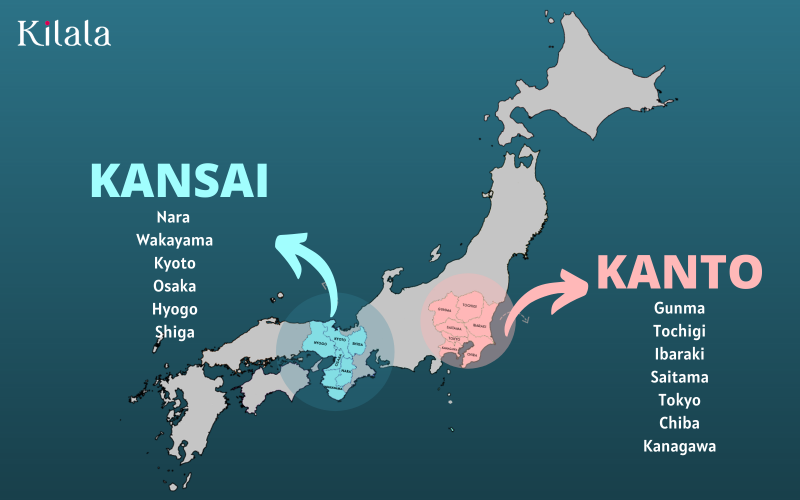 điểm khác nhau thú vị giữa vùng kanto và kansai
